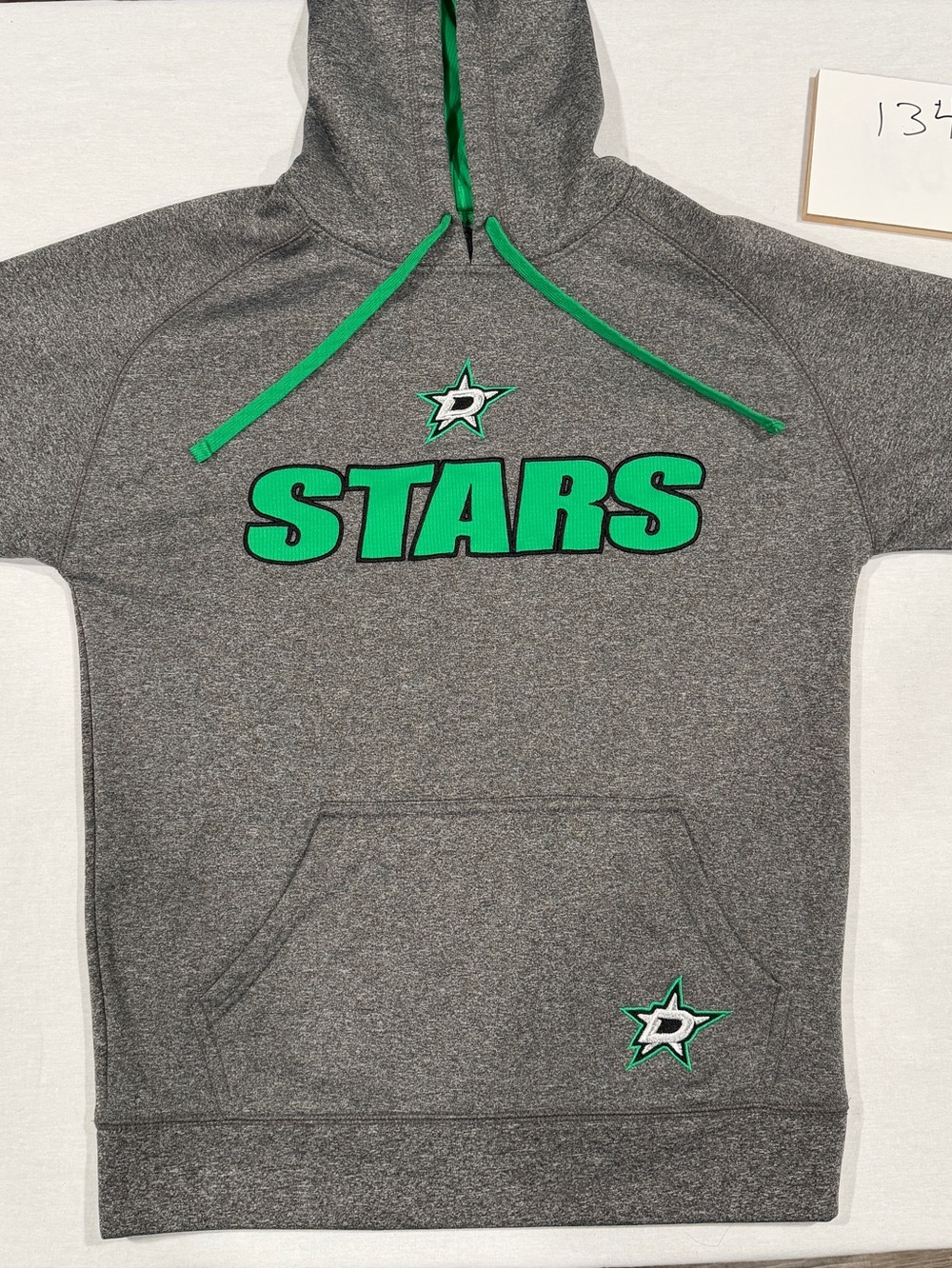 NHL Gray Hoodie with Bright Green Stars Logo